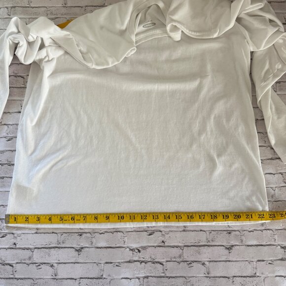 Old Navy Long Sleeve White Soft-Washed Men's Tee Retro Stripe Design Size XL - Picture 8 of 11